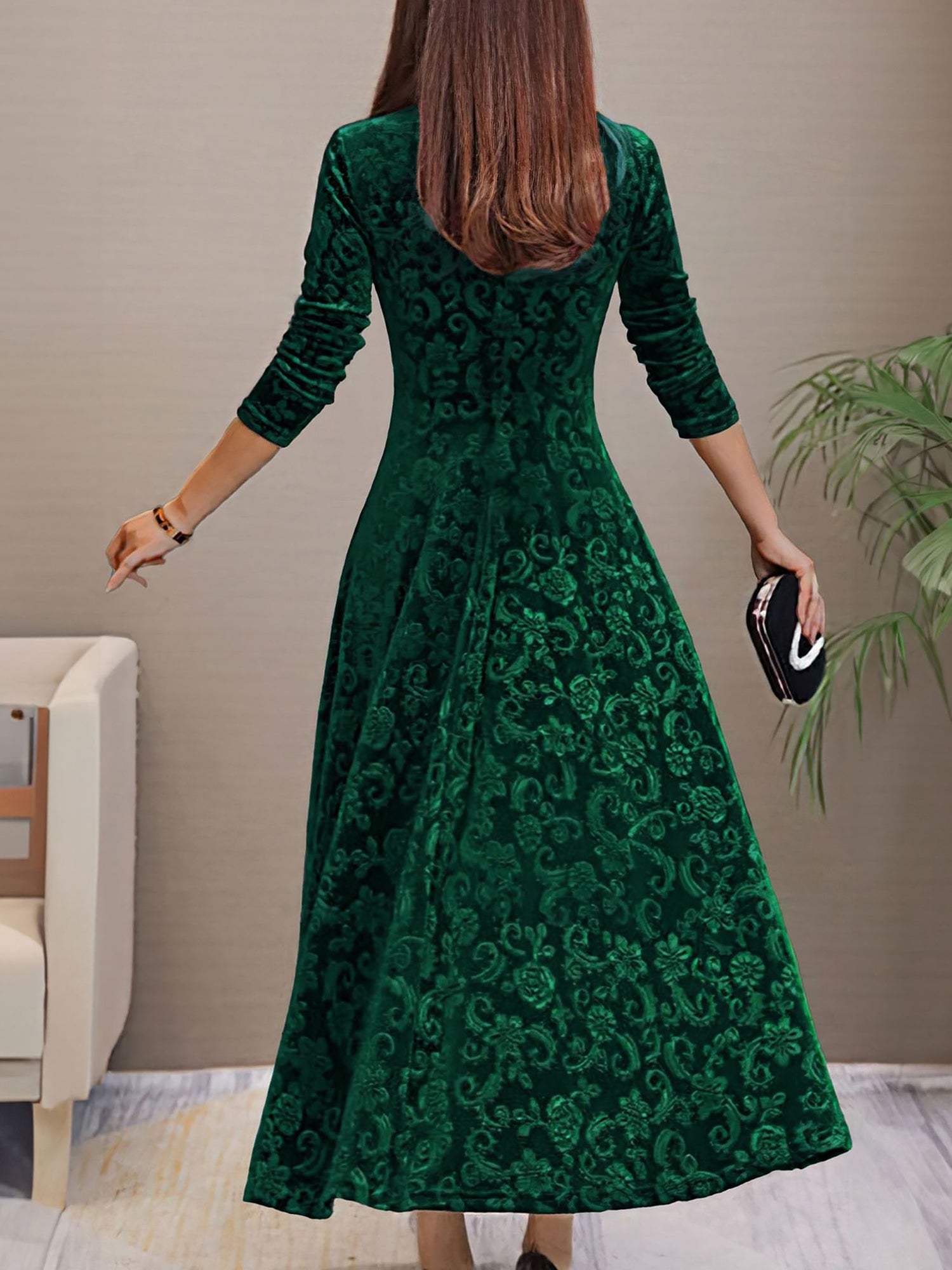 Floressa - Women’s Long Sleeve Floral Dress