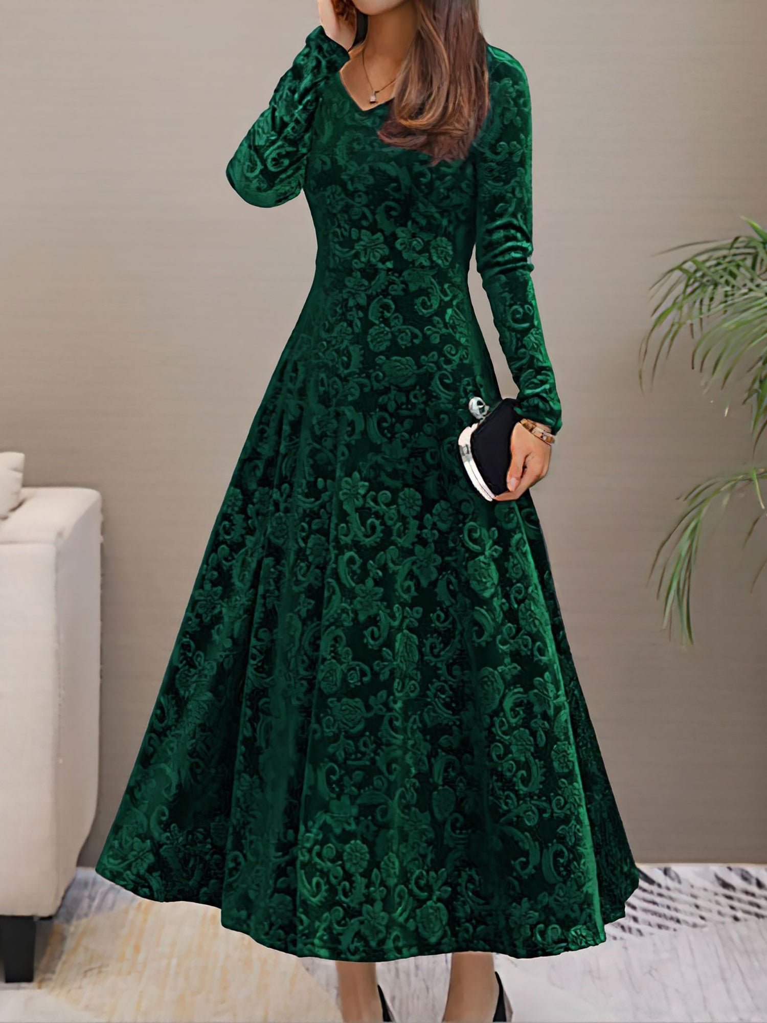 Floressa - Women’s Long Sleeve Floral Dress