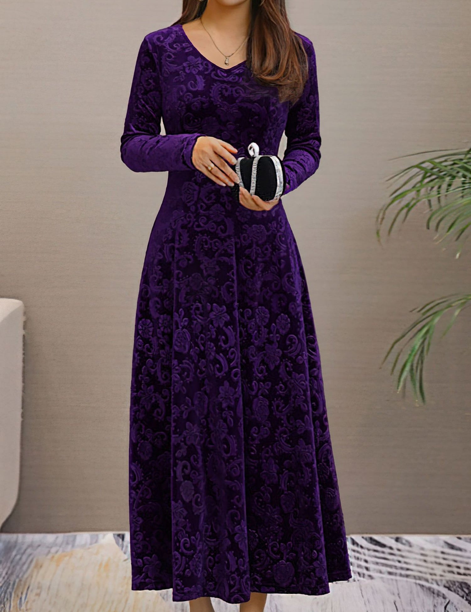 Floressa - Women’s Long Sleeve Floral Dress