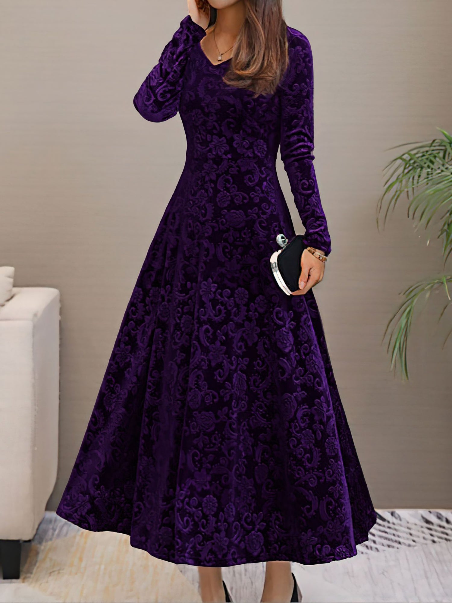 Floressa - Women’s Long Sleeve Floral Dress