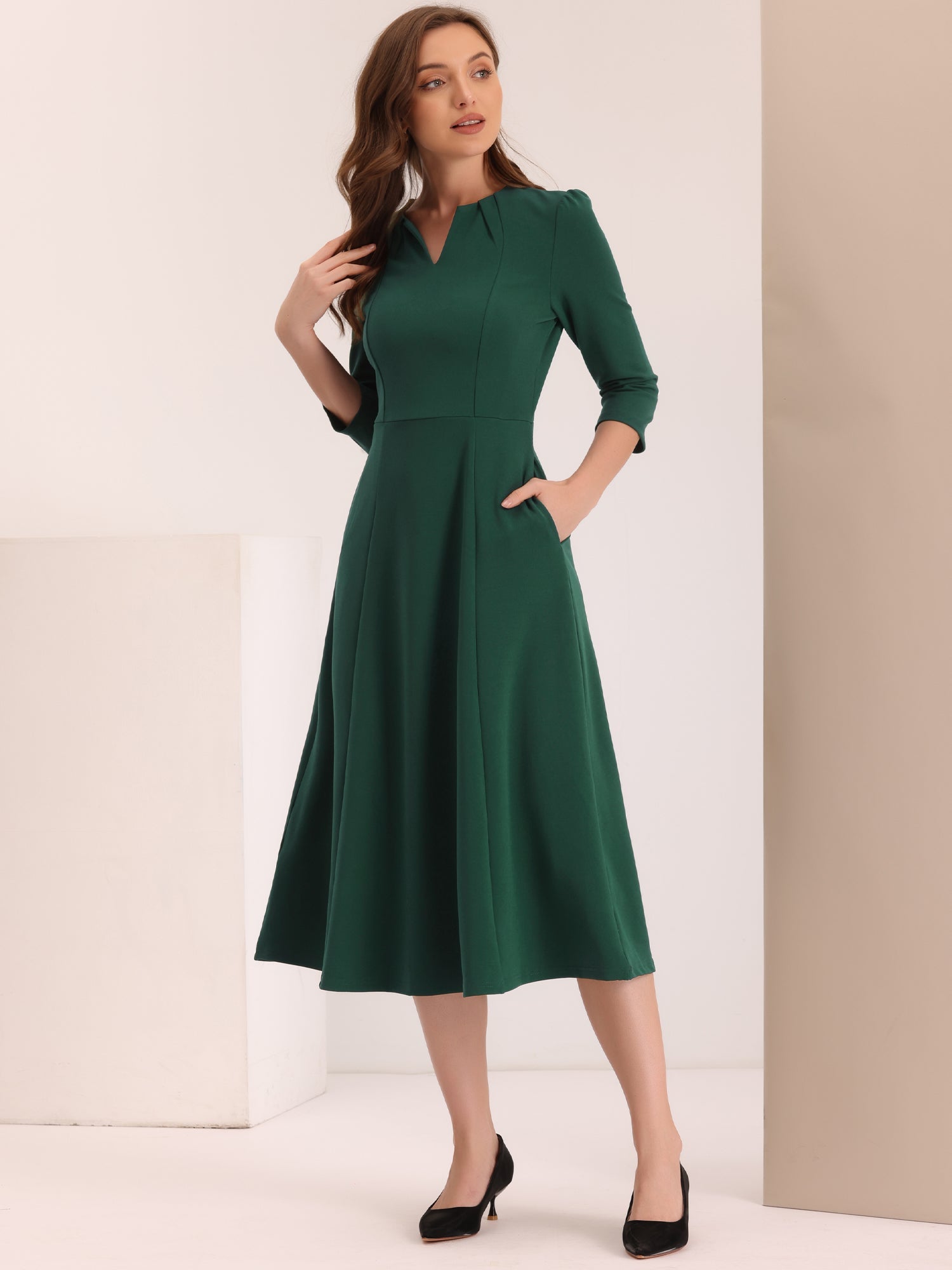 Lunavelle - Women’s A-Line Summer Midi Dress