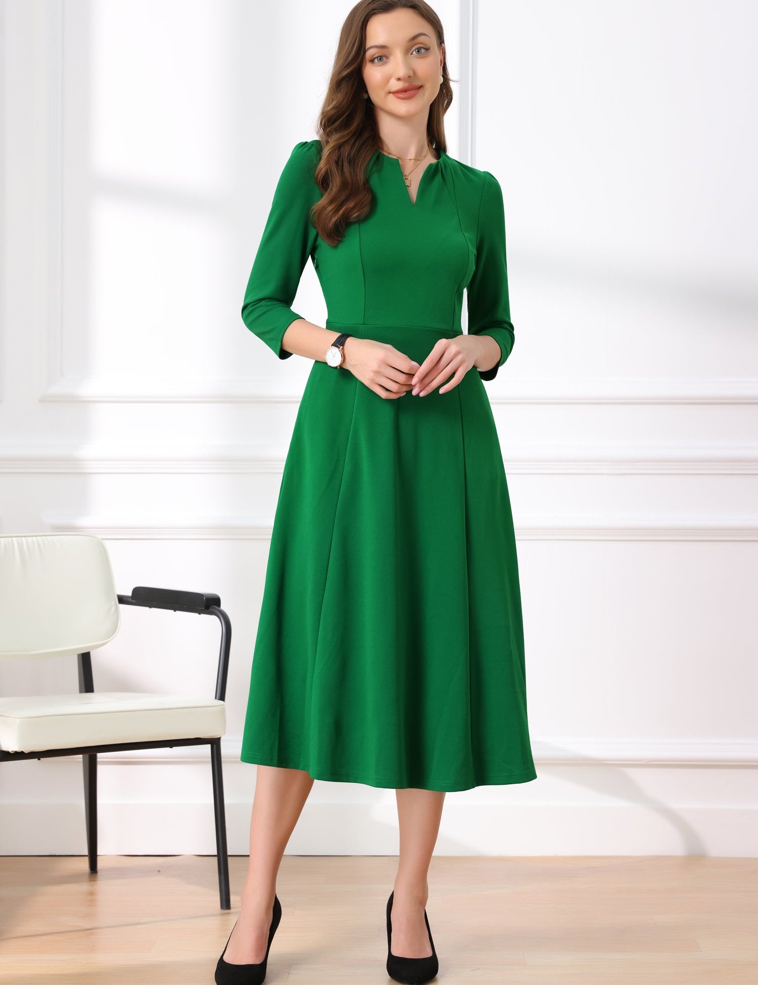 Lunavelle - Women’s A-Line Summer Midi Dress