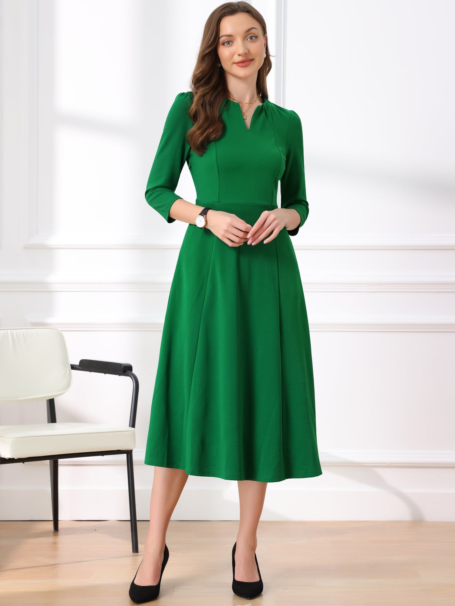 Lunavelle - Women’s A-Line Summer Midi Dress