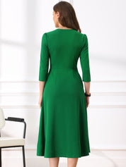Lunavelle - Women’s A-Line Summer Midi Dress
