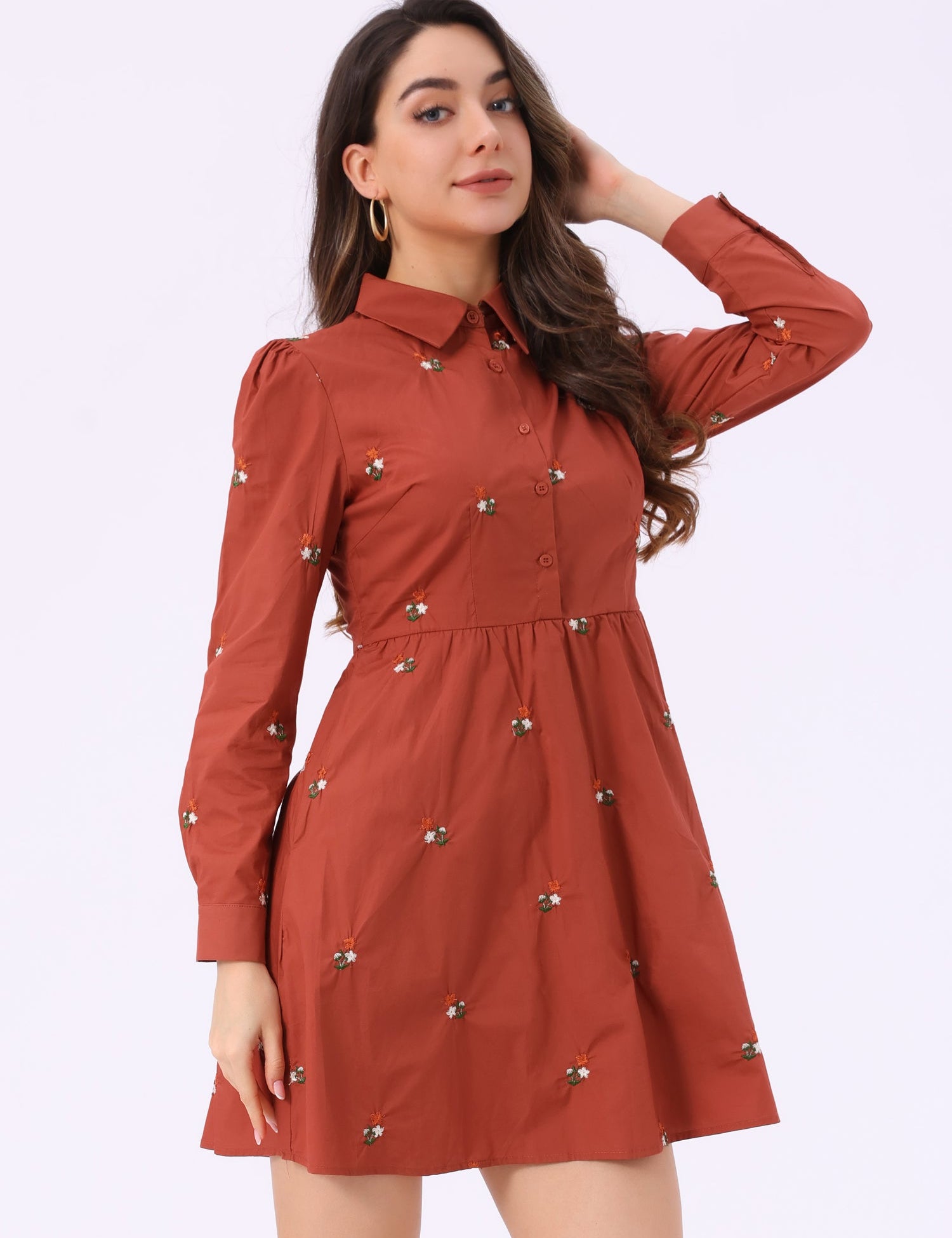 Embrovella - Women’s Embroidered Cotton Mini Dress