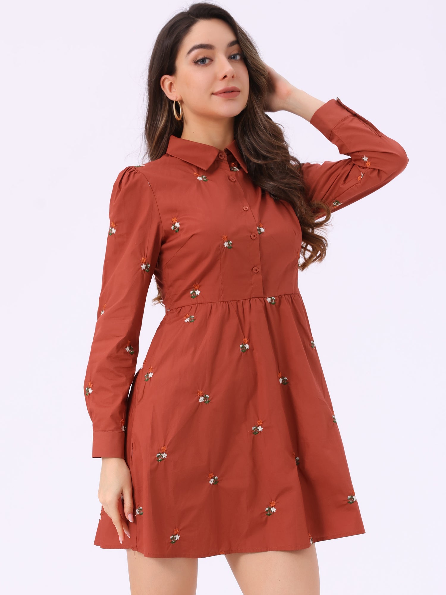 Embrovella - Women’s Embroidered Cotton Mini Dress