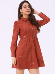 Embrovella - Women’s Embroidered Cotton Mini Dress