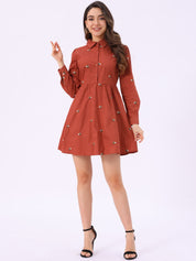 Embrovella - Women’s Embroidered Cotton Mini Dress