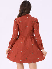 Embrovella - Women’s Embroidered Cotton Mini Dress