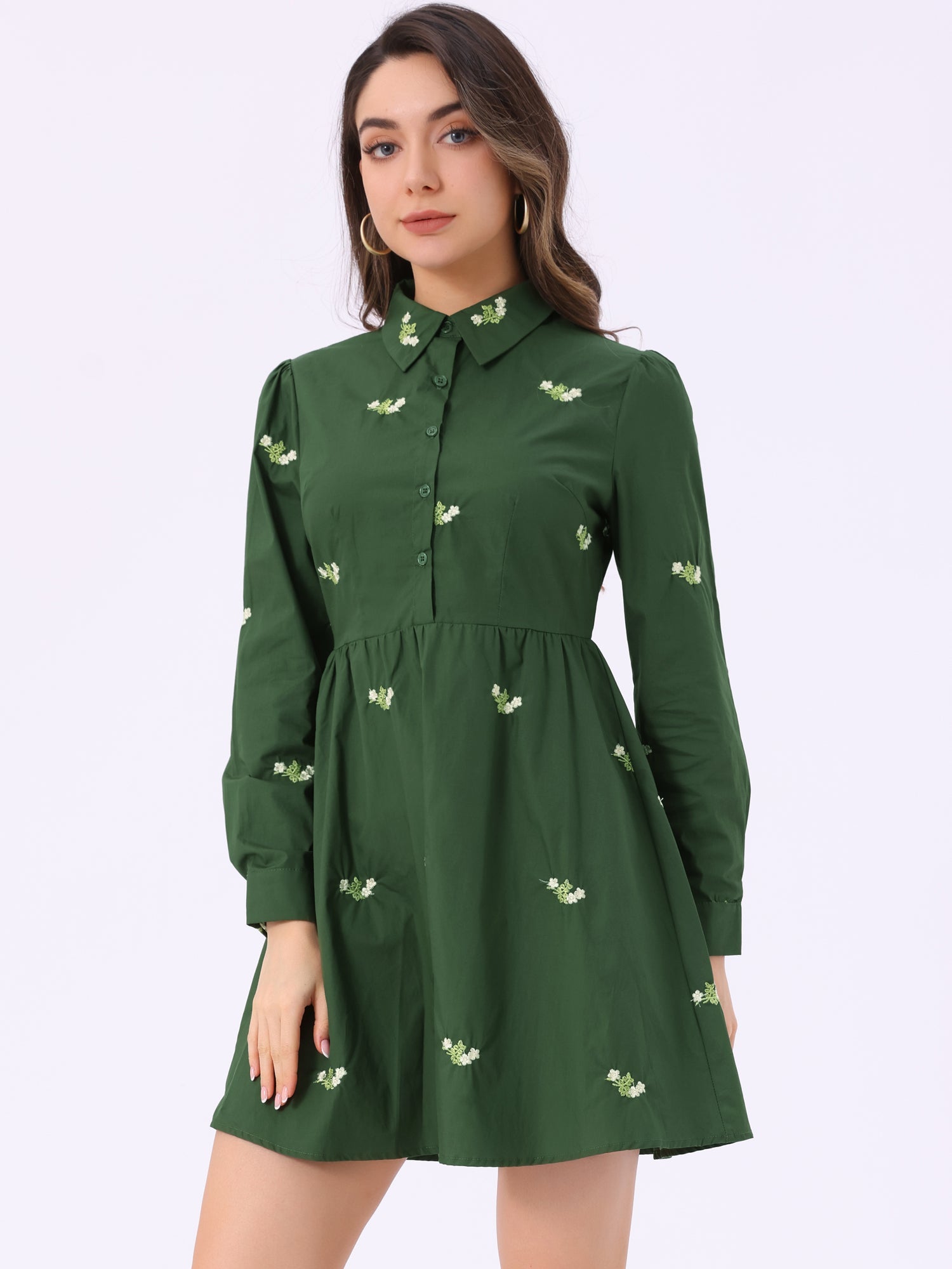 Embrovella - Women’s Embroidered Cotton Mini Dress