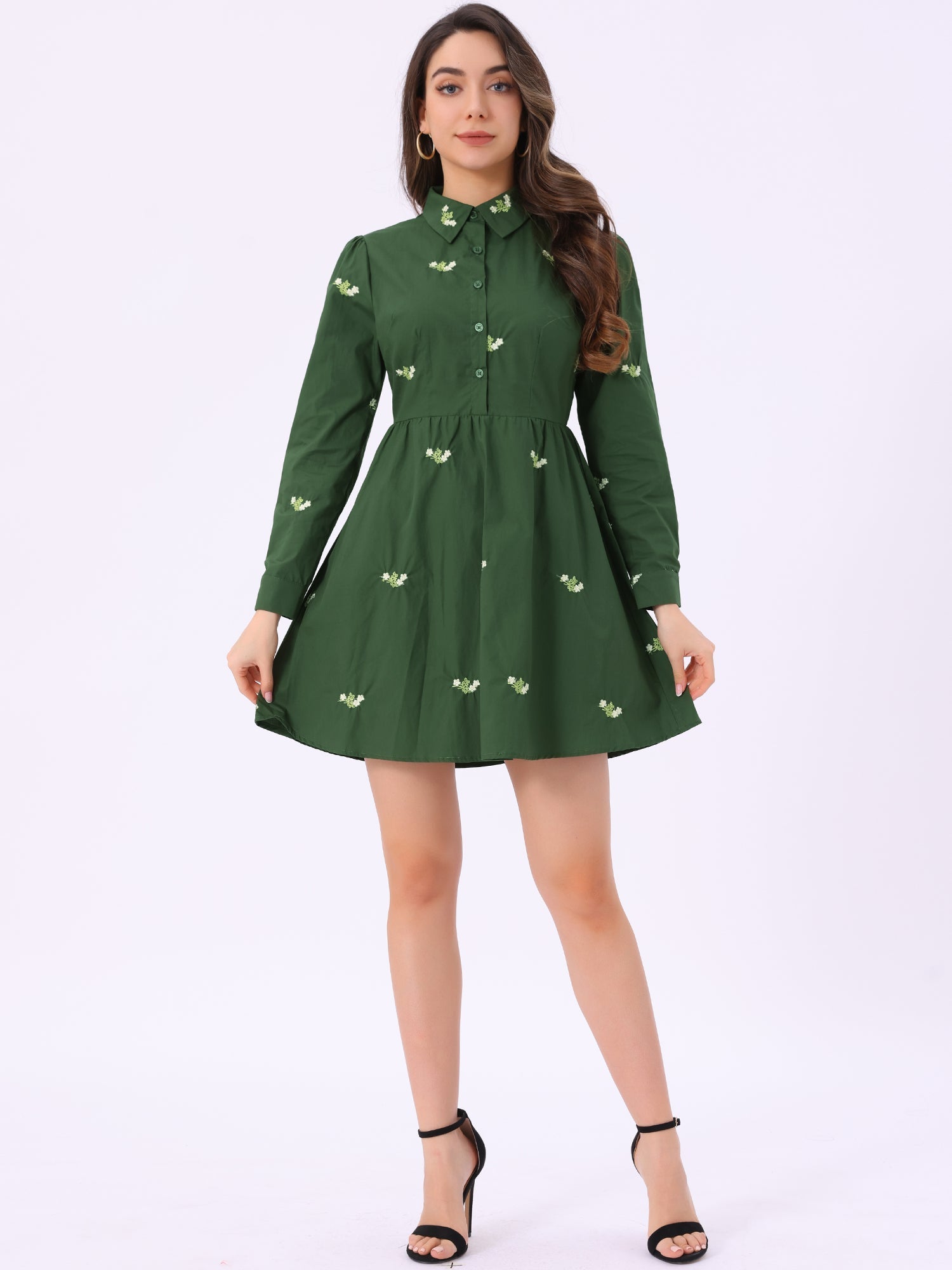 Embrovella - Women’s Embroidered Cotton Mini Dress