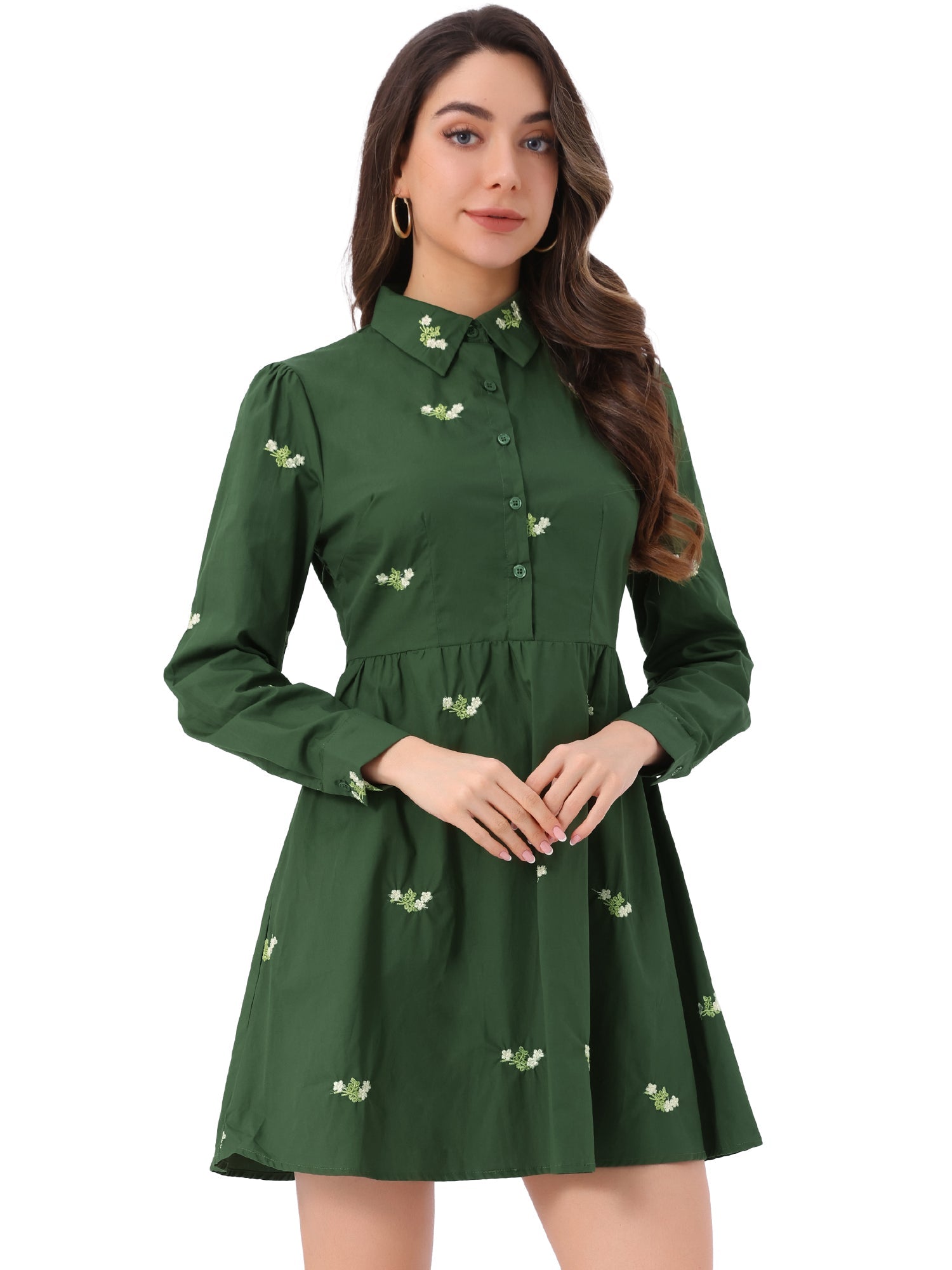 Embrovella - Women’s Embroidered Cotton Mini Dress
