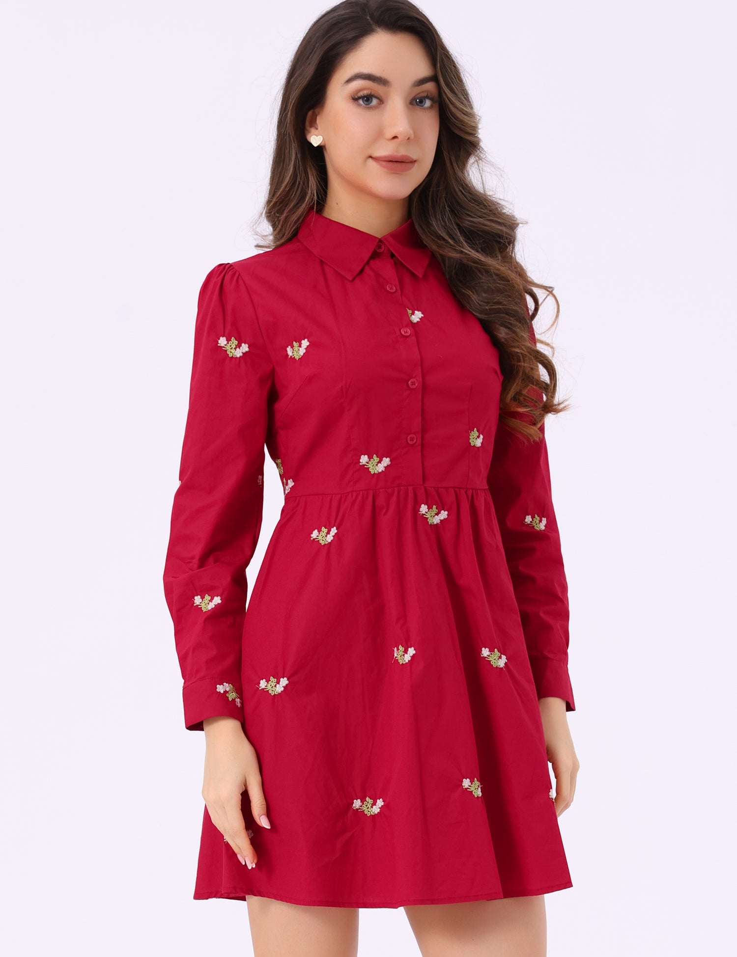 Embrovella - Women’s Embroidered Cotton Mini Dress