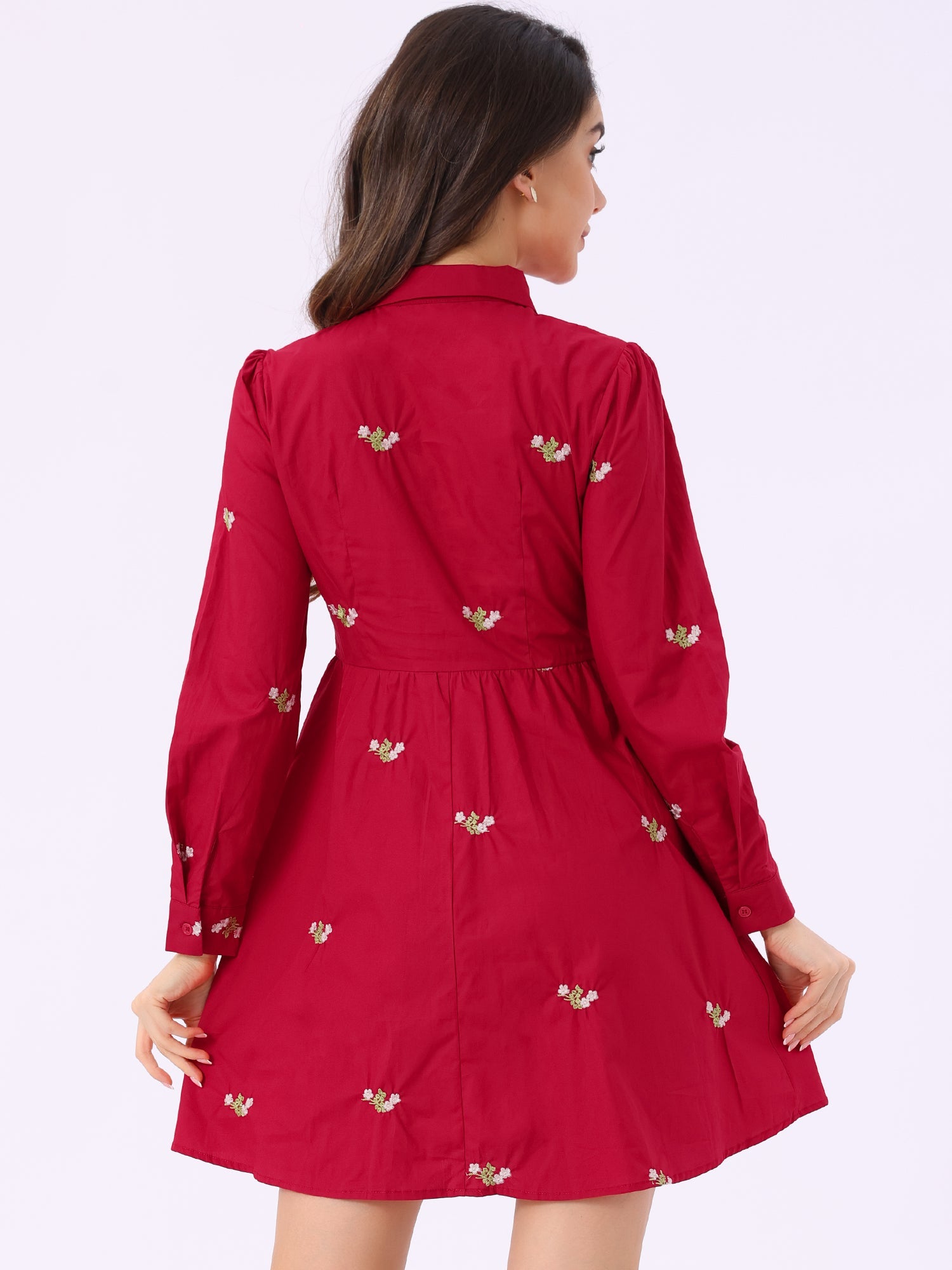 Embrovella - Women’s Embroidered Cotton Mini Dress