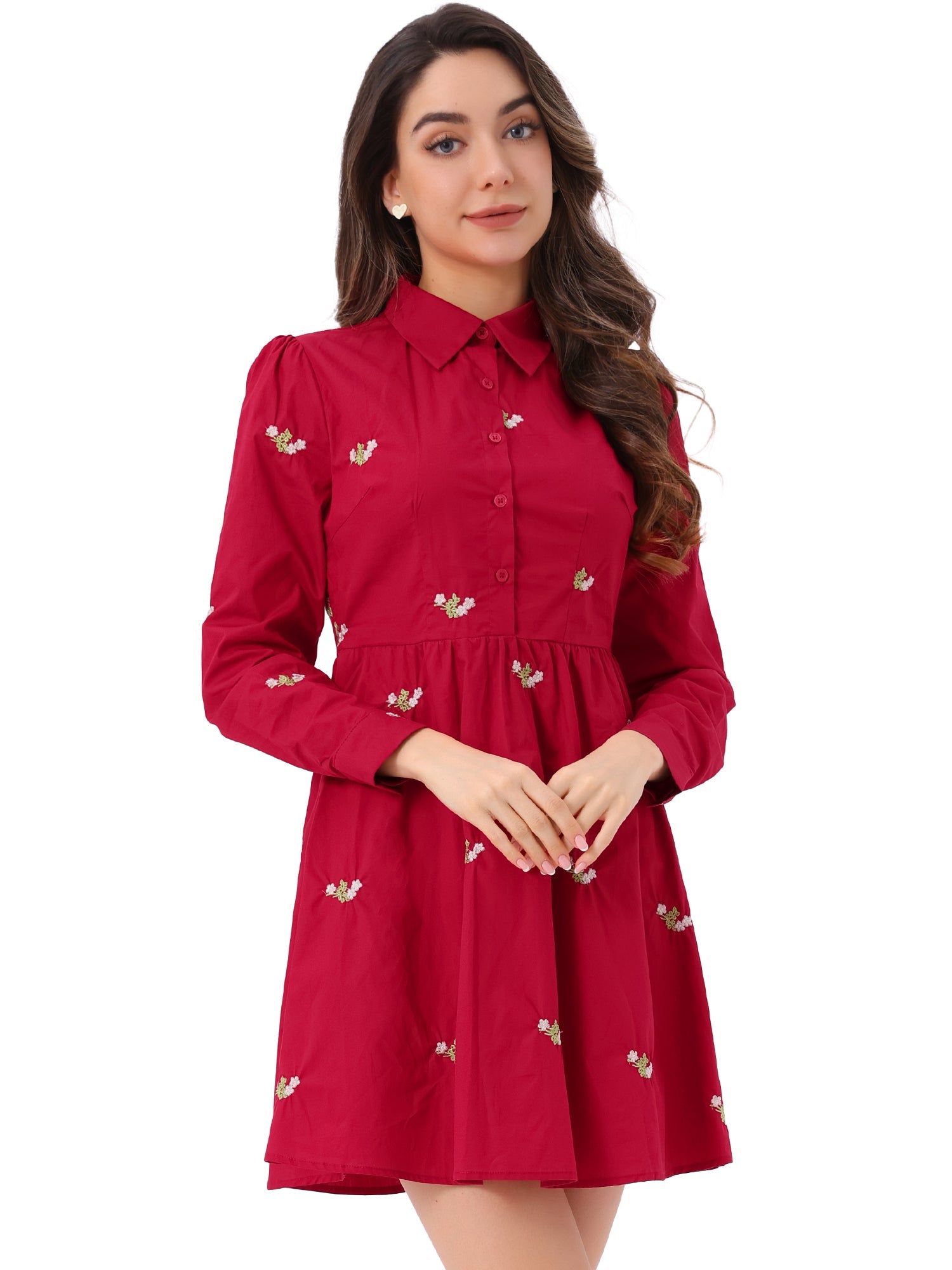 Embrovella - Women’s Embroidered Cotton Mini Dress