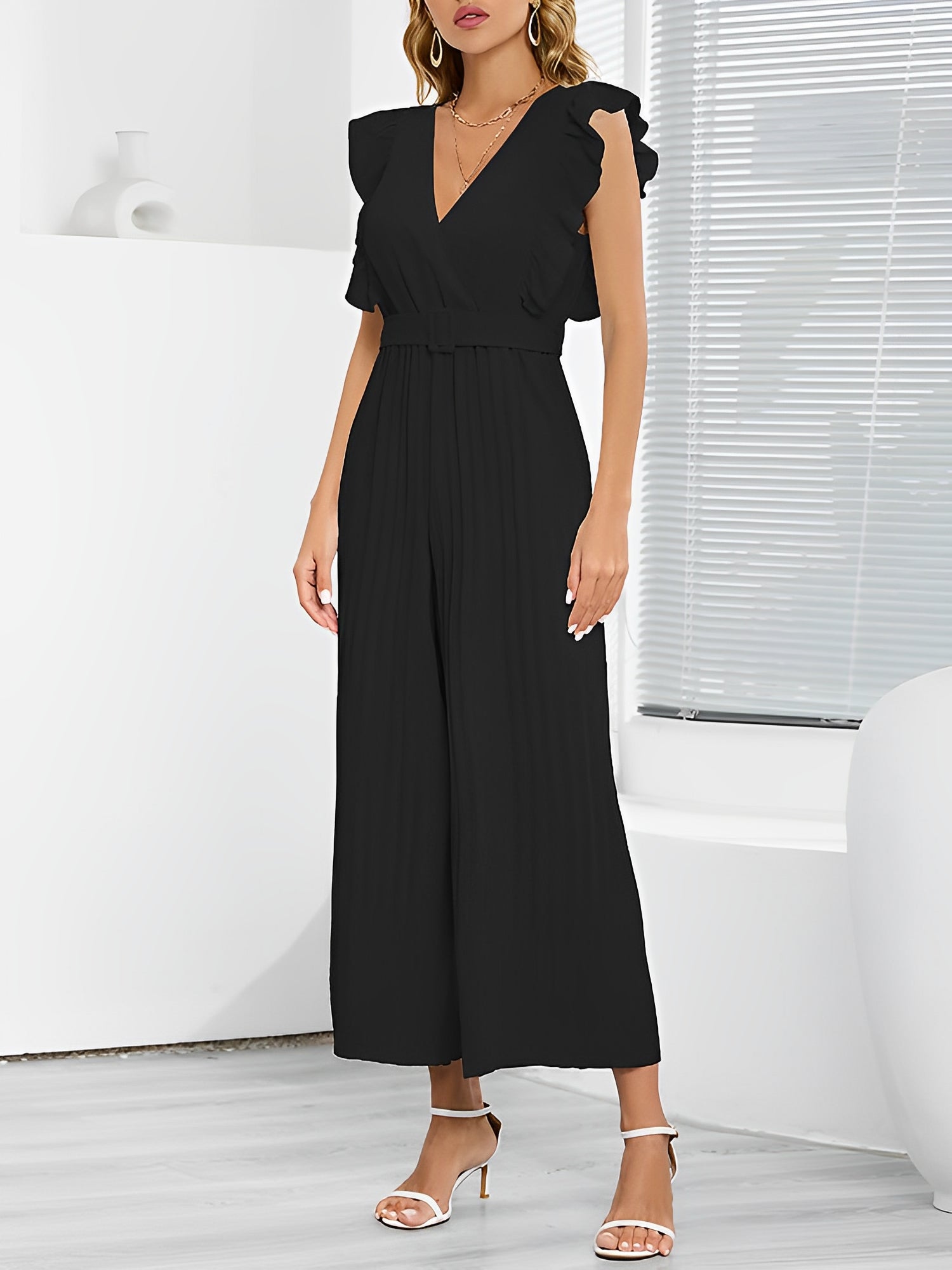 Ceravexa - Women’s Cap Sleeve Cocktail Jumpsuit