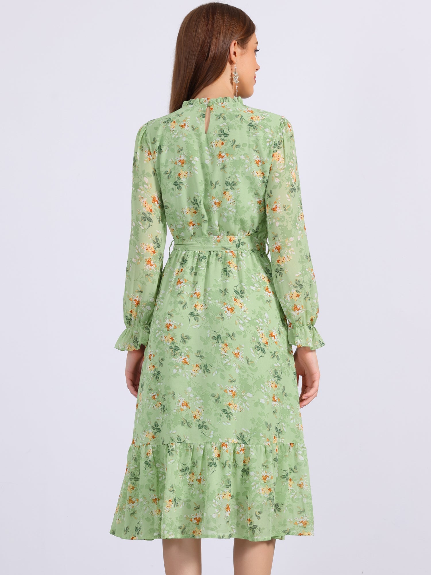 Florvessa - Women’s Floral A-Line Midi Dress