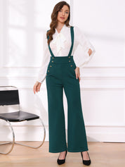 Suspira - Women’s Wide Leg Suspender Jumpsuit