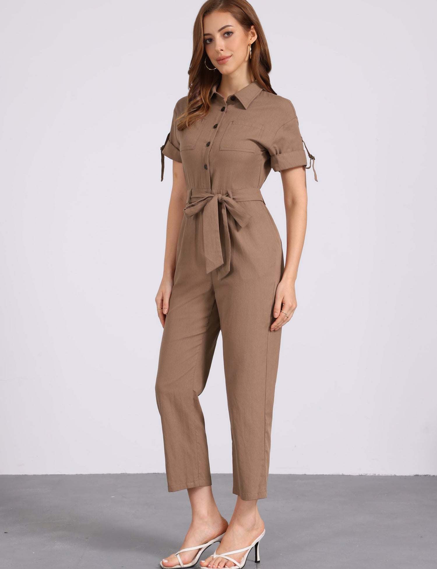 Velmira – Women’s Cotton Cargo Tie-Waist Jumpsuit