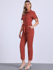 Velmira – Women’s Cotton Cargo Tie-Waist Jumpsuit