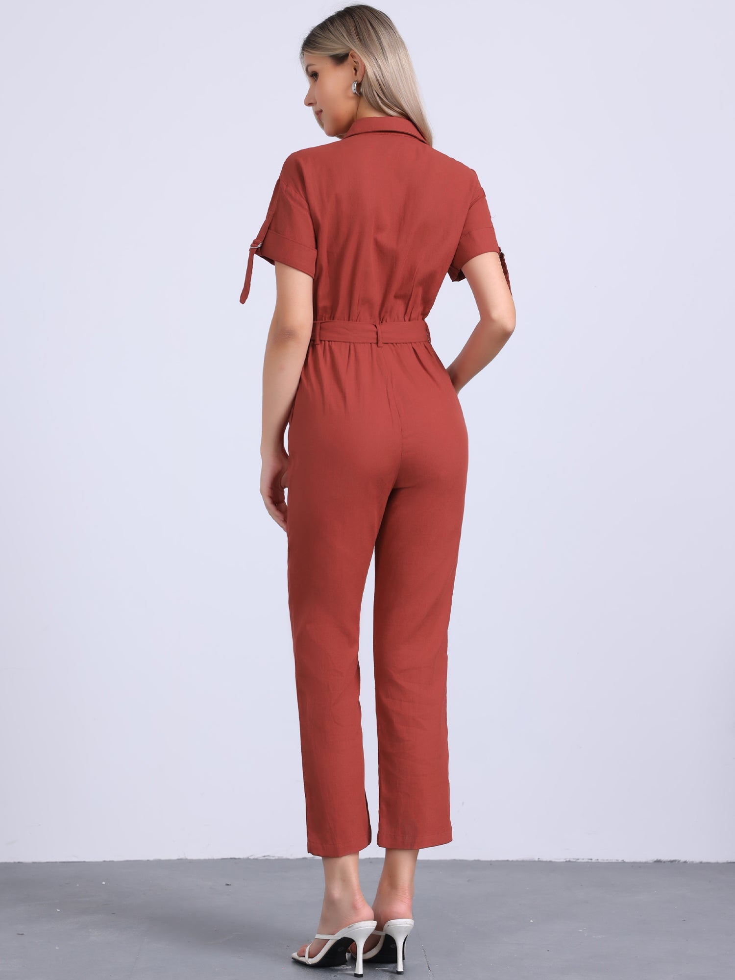 Velmira – Women’s Cotton Cargo Tie-Waist Jumpsuit