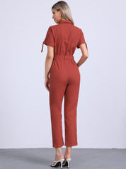 Velmira – Women’s Cotton Cargo Tie-Waist Jumpsuit