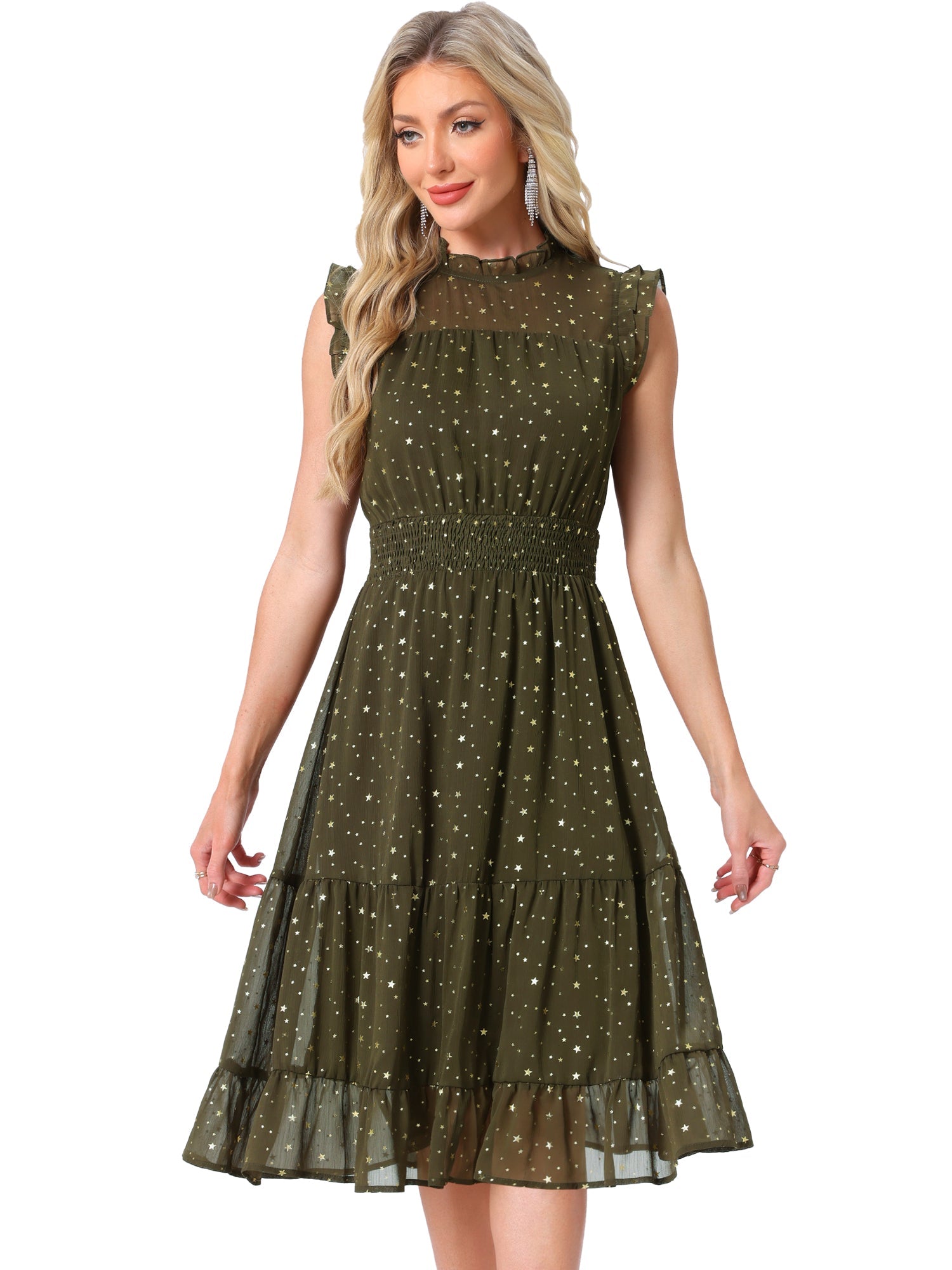 Stellara – Women’s Star Print A-Line Dress