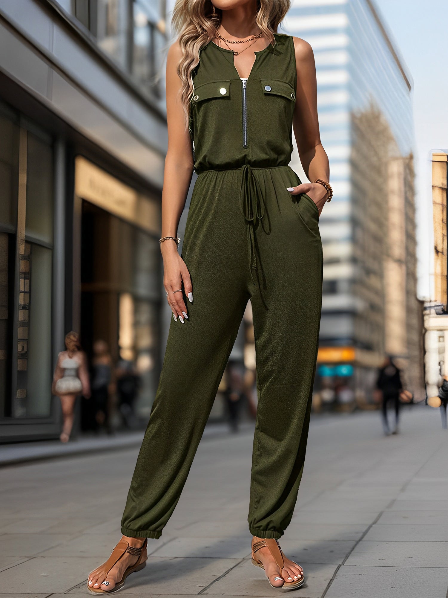 Solvera - Women’s Sleeveless Casual Jumpsuit