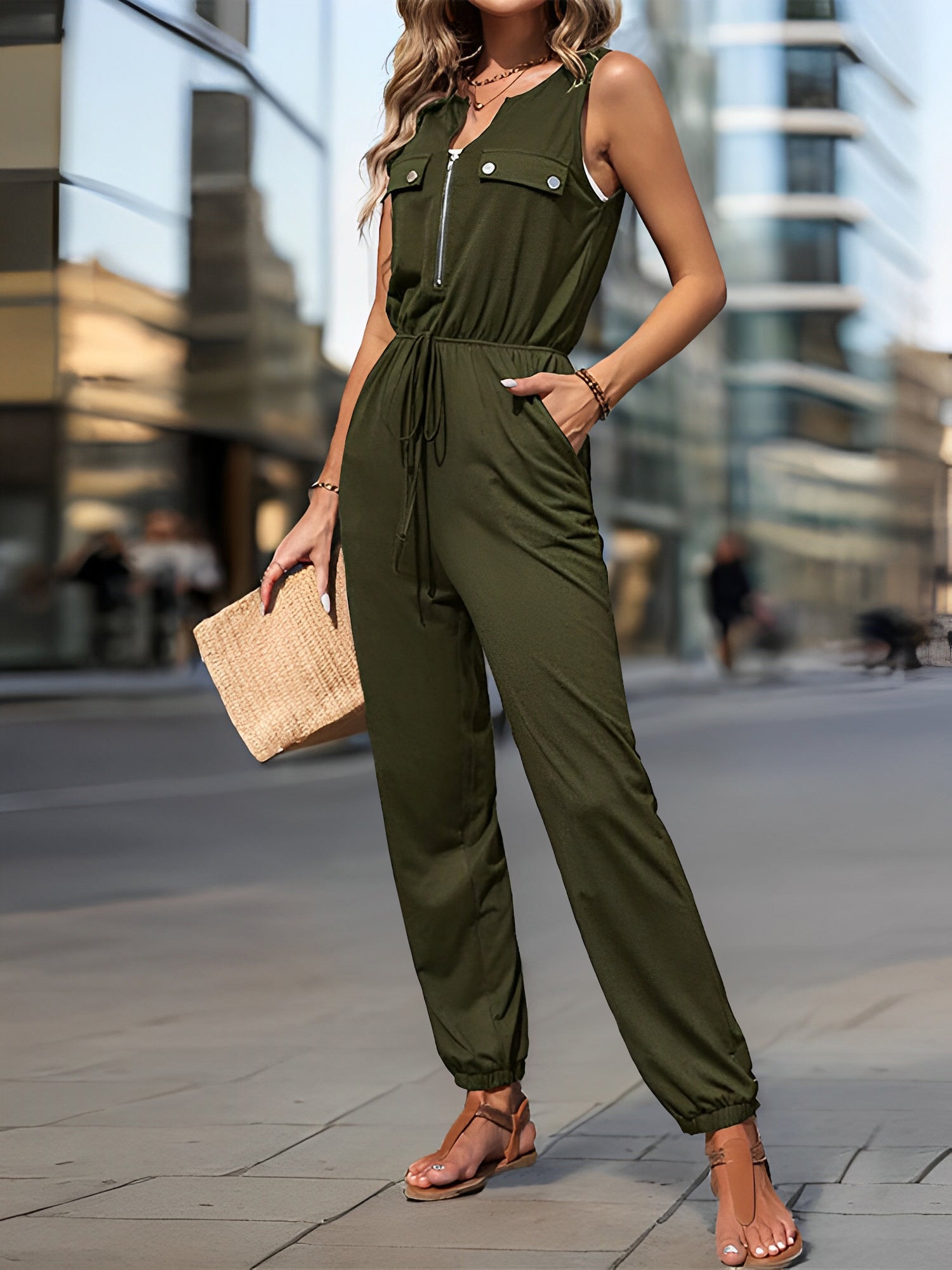 Solvera - Women’s Sleeveless Casual Jumpsuit