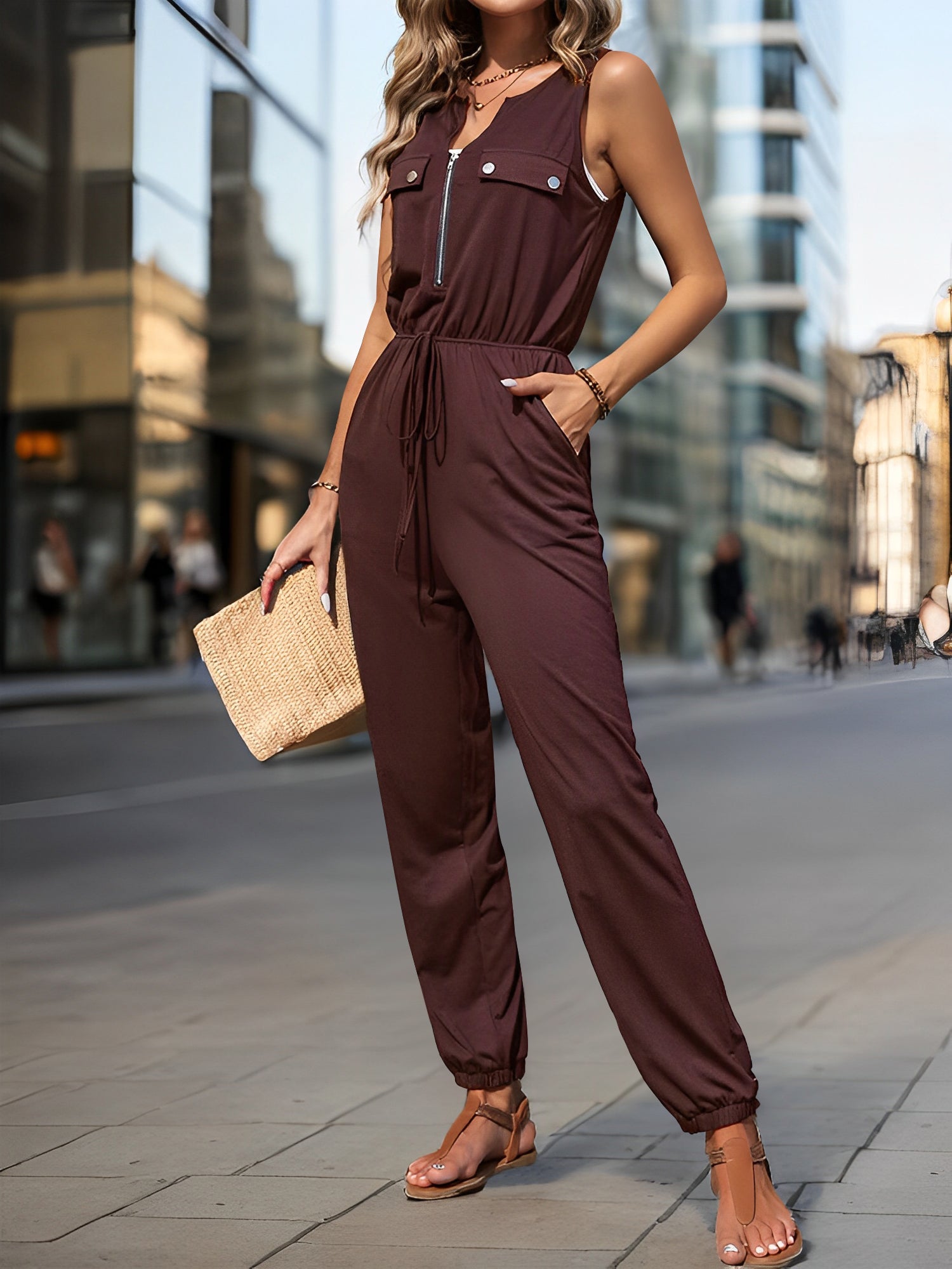 Solvera - Women’s Sleeveless Casual Jumpsuit