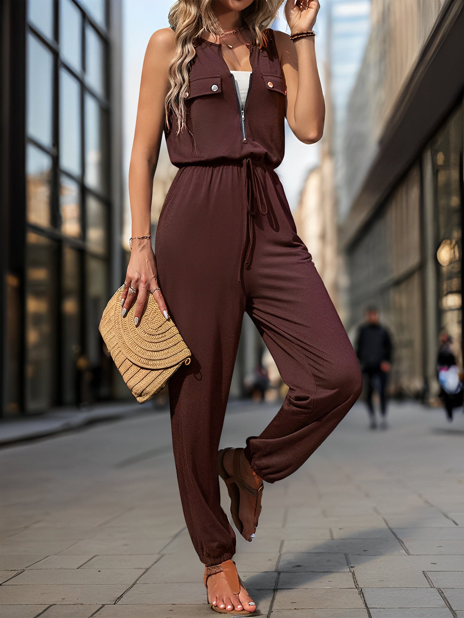 Solvera - Women’s Sleeveless Casual Jumpsuit
