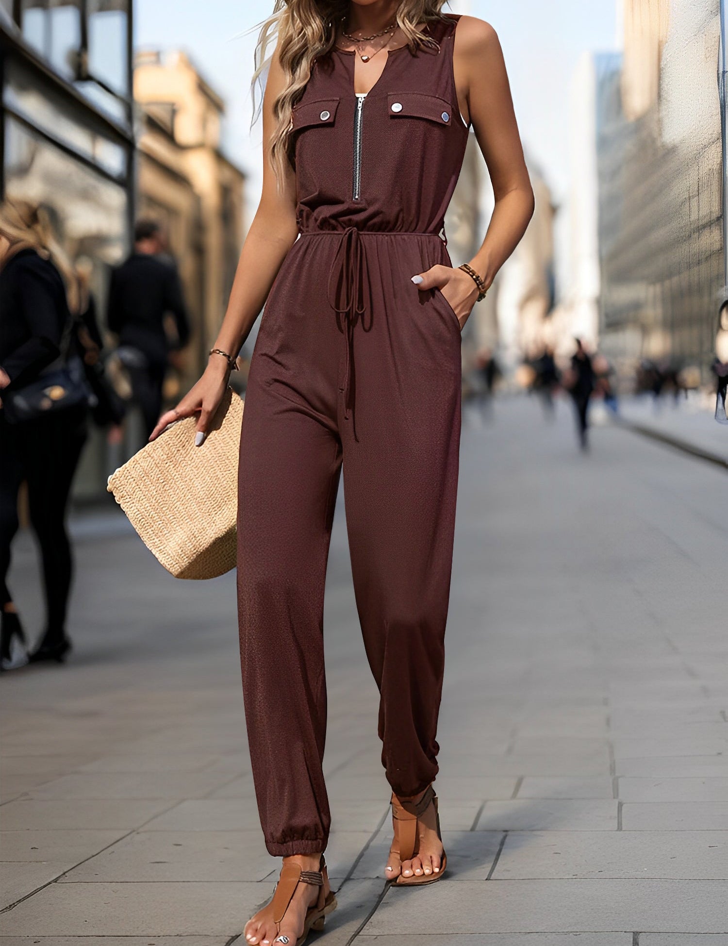 Solvera - Women’s Sleeveless Casual Jumpsuit