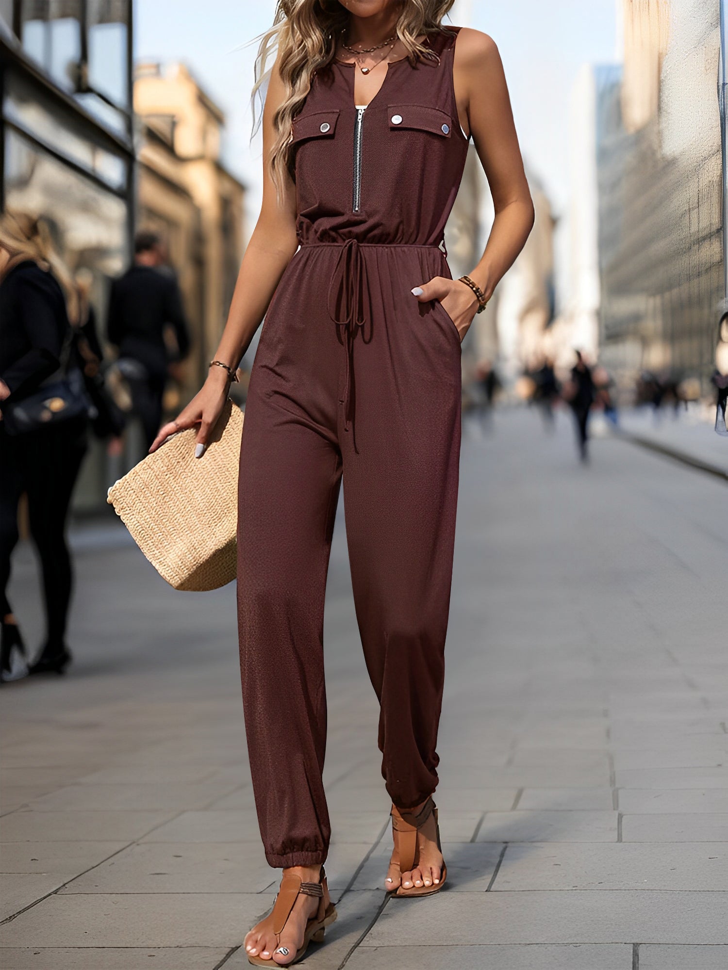 Solvera - Women’s Sleeveless Casual Jumpsuit