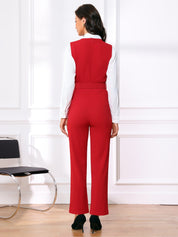 Belvessa - Women’s Belted Suspender Jumpsuit