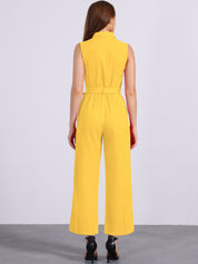 Cotviera - Women’s Button Down Wide Leg Jumpsuit