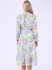 Florvessa - Women’s Floral A-Line Midi Dress