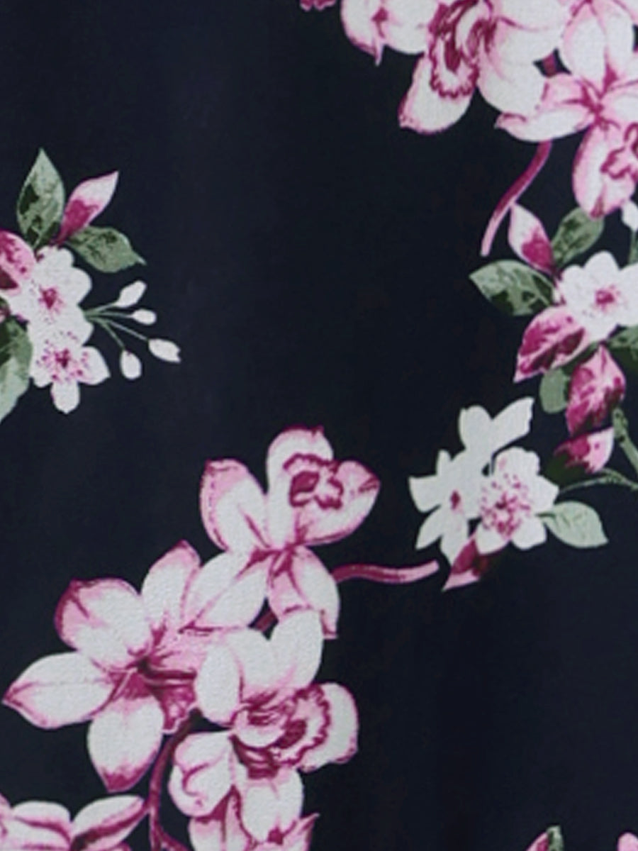 Florvessa - Women’s Floral A-Line Midi Dress