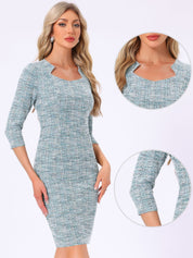 Velmora – Women’s Plaid Tweed Sheath Dress