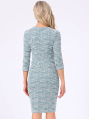 Velmora – Women’s Plaid Tweed Sheath Dress