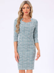 Velmora – Women’s Plaid Tweed Sheath Dress