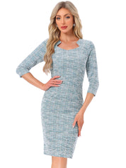 Velmora – Women’s Plaid Tweed Sheath Dress