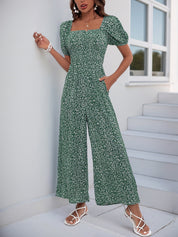 Wildvera - Women’s Printed Short Sleeve Jumpsuit