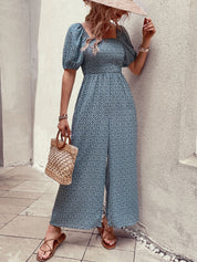 Wildvera - Women’s Printed Short Sleeve Jumpsuit