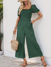 Wildvera - Women’s Printed Short Sleeve Jumpsuit