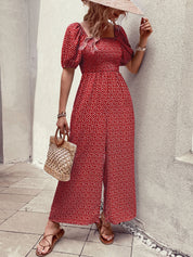 Wildvera - Women’s Printed Short Sleeve Jumpsuit