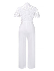 Ofivexa - Women’s Short Sleeve Work Jumpsuit