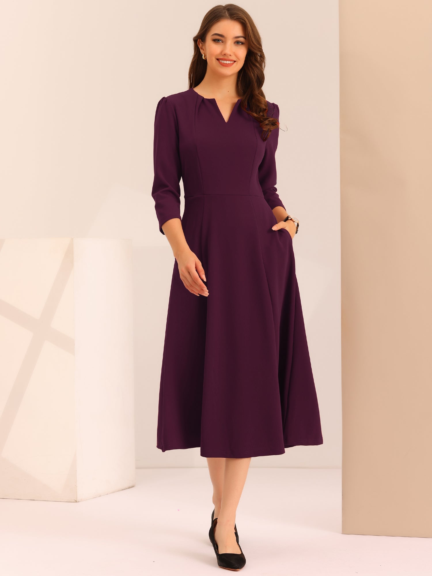 Lunavelle - Women’s A-Line Summer Midi Dress