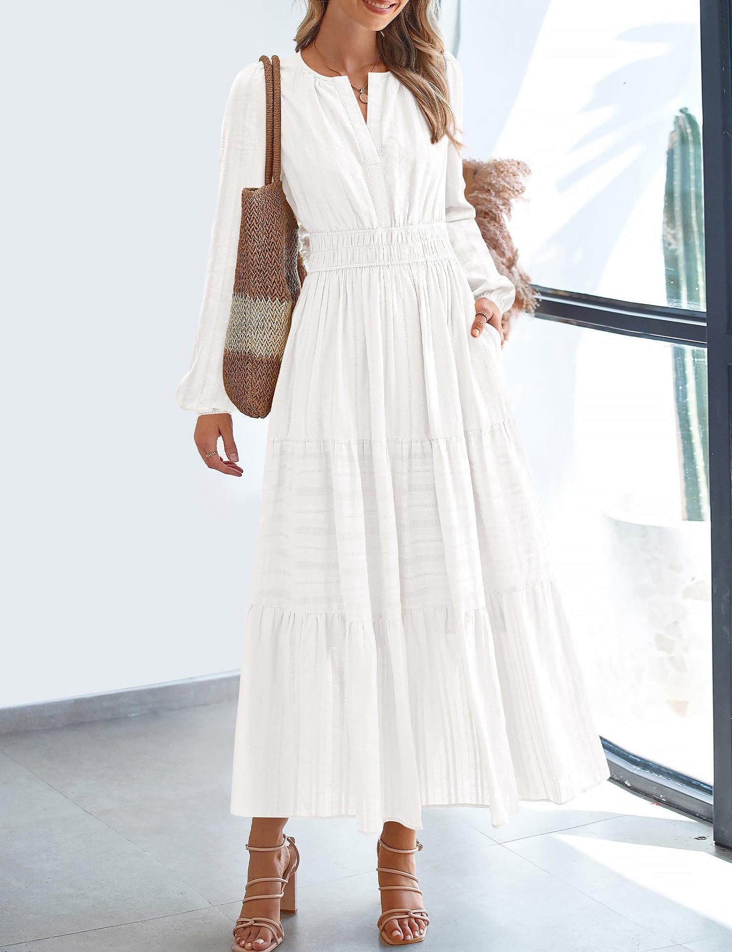 Cotella – Women’s Long Sleeve Cotton Casual Dress