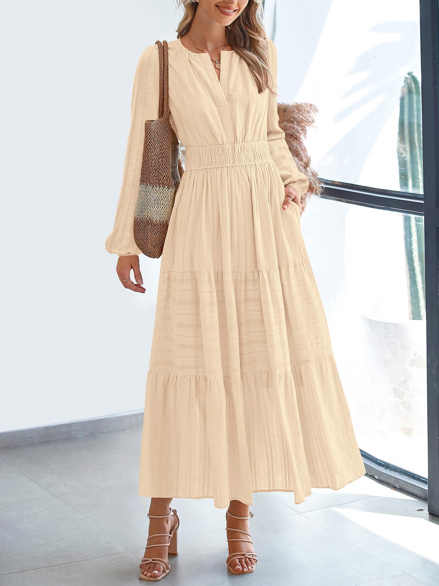 Cotella – Women’s Long Sleeve Cotton Casual Dress