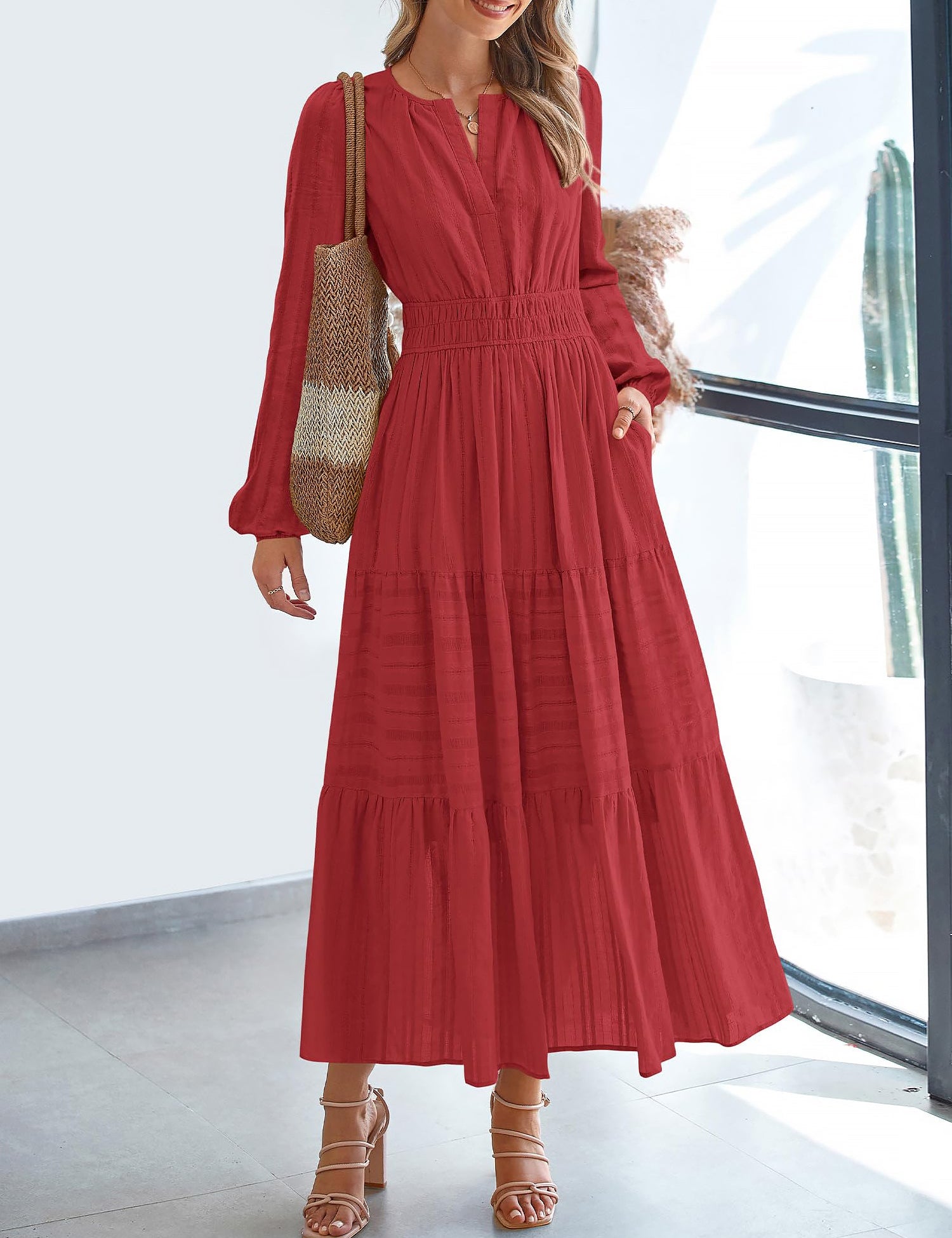 Cotella – Women’s Long Sleeve Cotton Casual Dress
